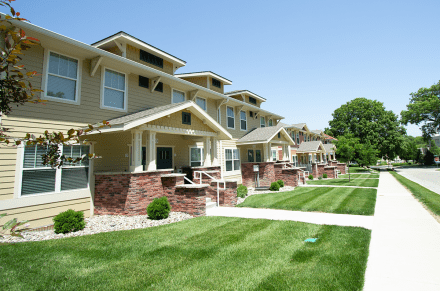 Exterior of Rock Row housing